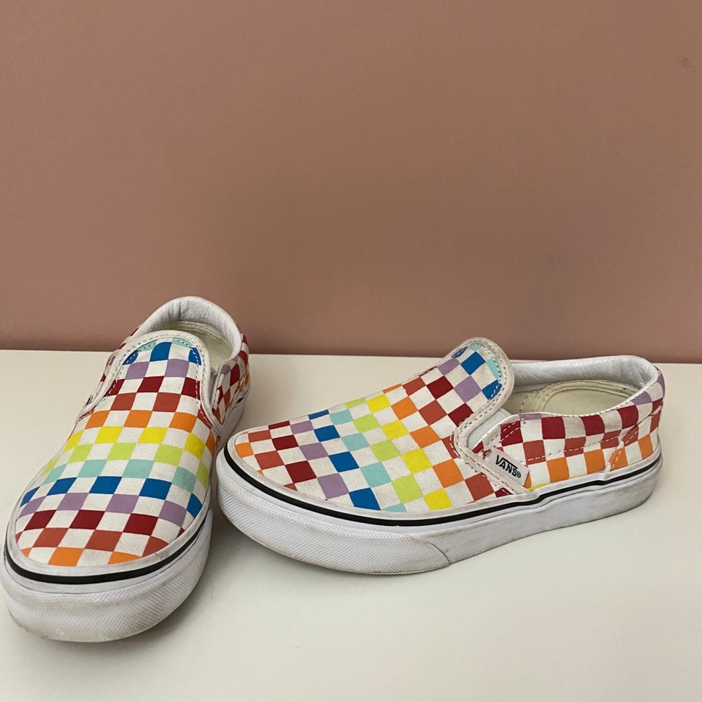 Vans Kids Slip-On Rainbow Checkerboard
